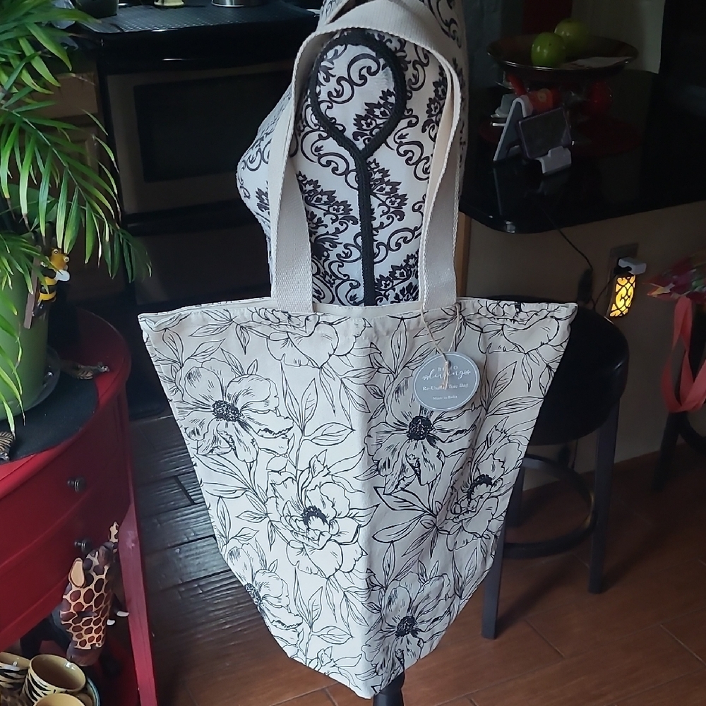Floral Canvas Tote Bag